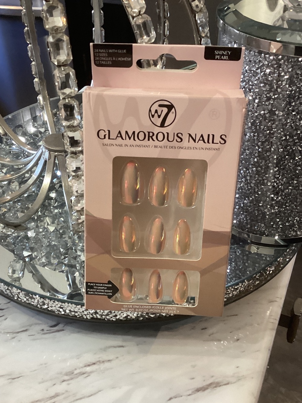 Glamorous Nails Shiny Pearl Press-On Nails - Peachy Pink